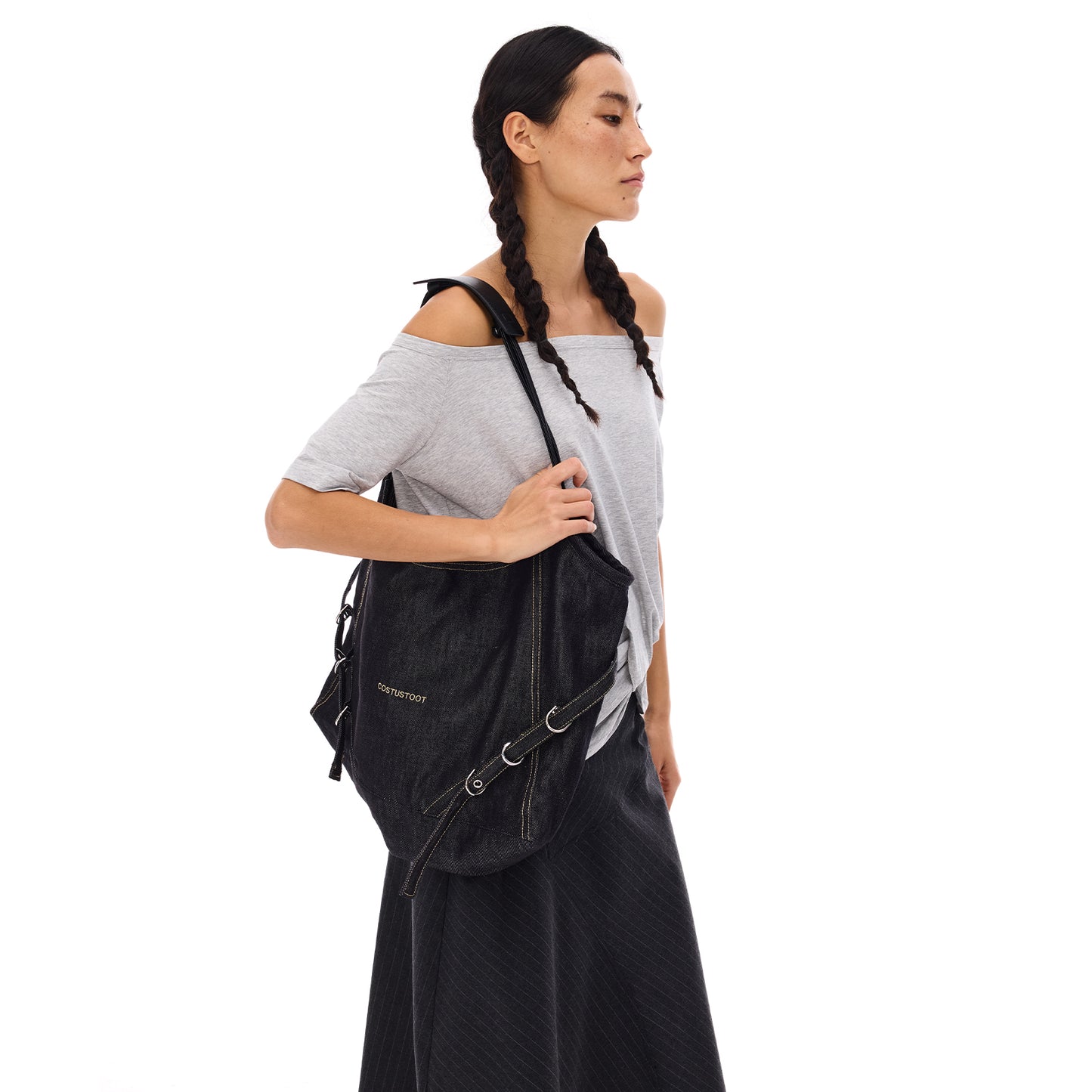 DENIM SINGLE-SHOULDER BAG