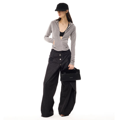 ACRYLIC HANDLE LEATHER CLUTCH