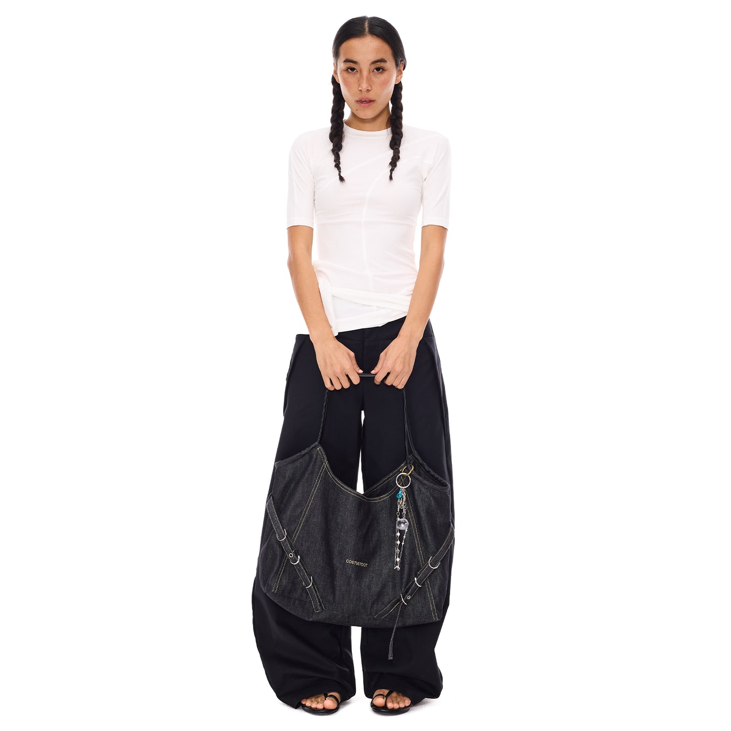 DENIM SINGLE-SHOULDER BAG